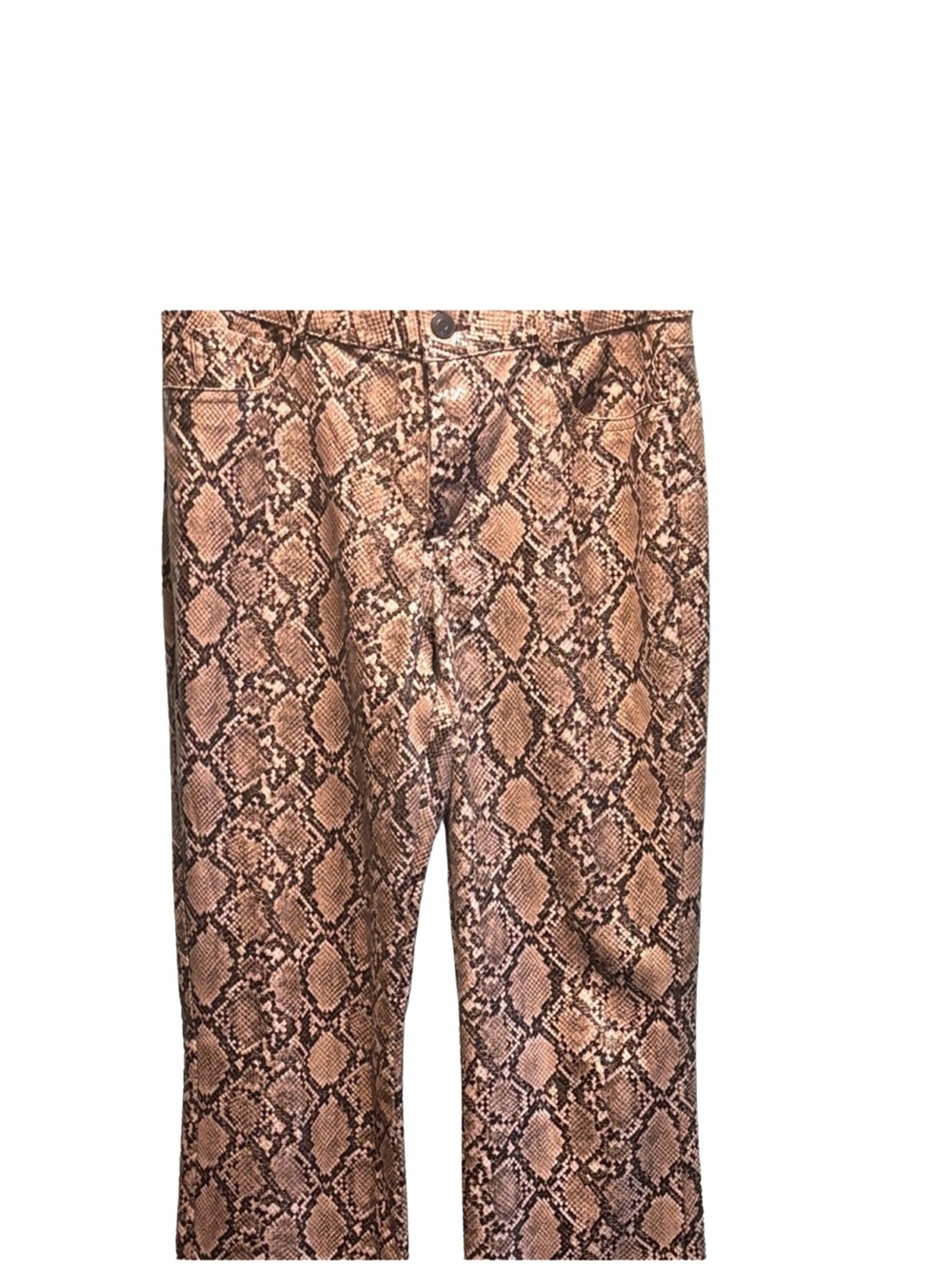 Zara Snakeskin Print Straight Leg Pants Size 6 Statement Career Chic